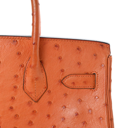 Hermes Ostrich Birkin 30 Orange 8 of 41
