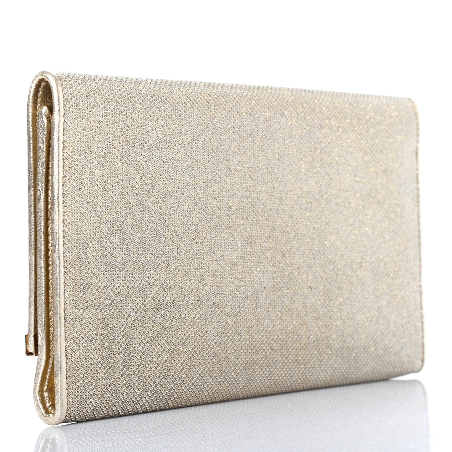 Glitter Fabric Milla Clutch Champagne