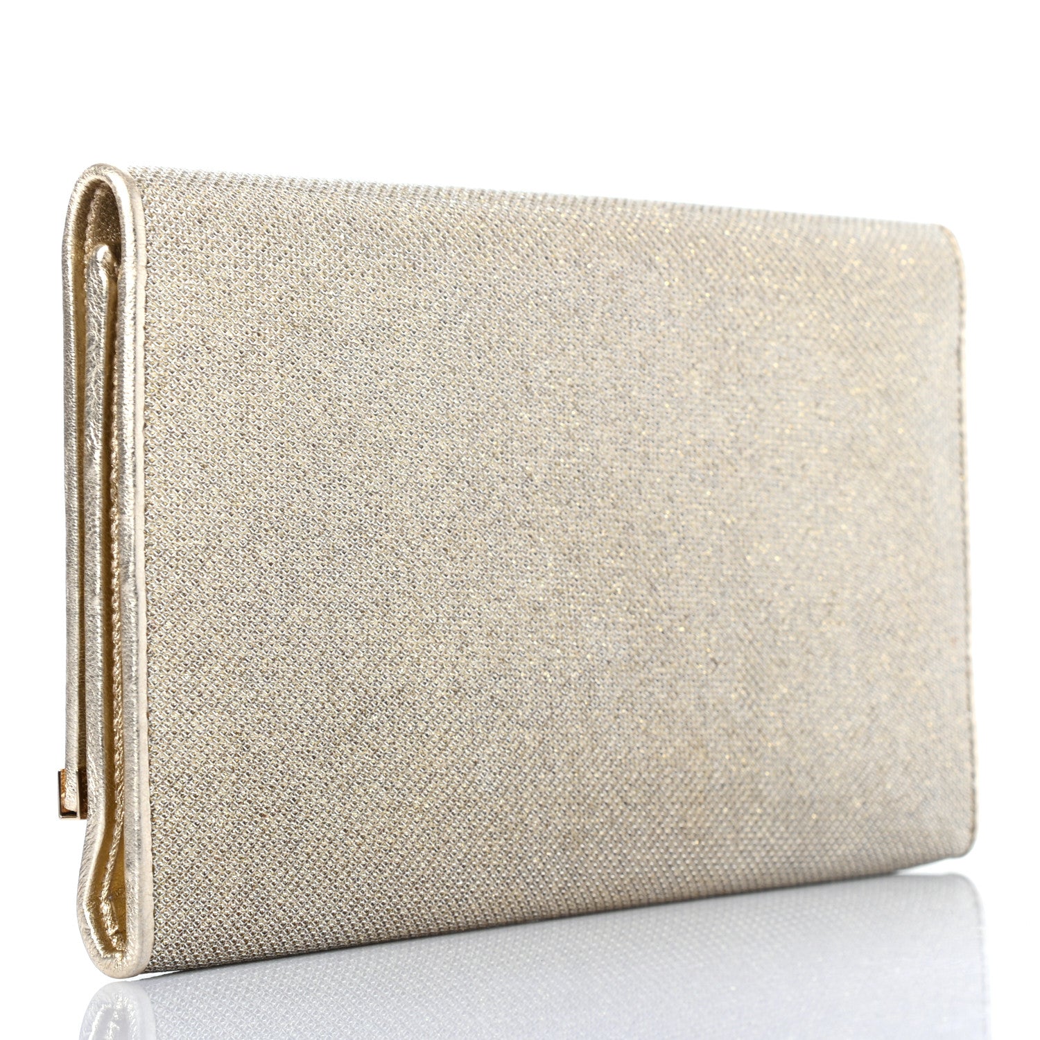 Jimmy Choo Glitter Fabric Milla Clutch Champagne 3 of 10