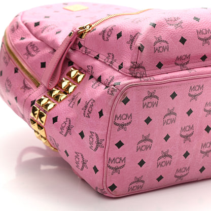 MCM Visetos Medium Side Studs Stark Backpack Pink 10 of 14