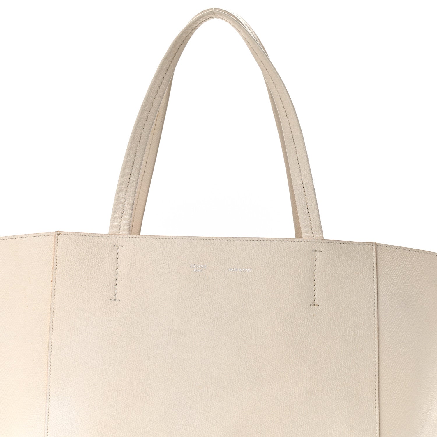 Celine Grained Calfskin Medium Horizontal Cabas Phantom White 6 of 8