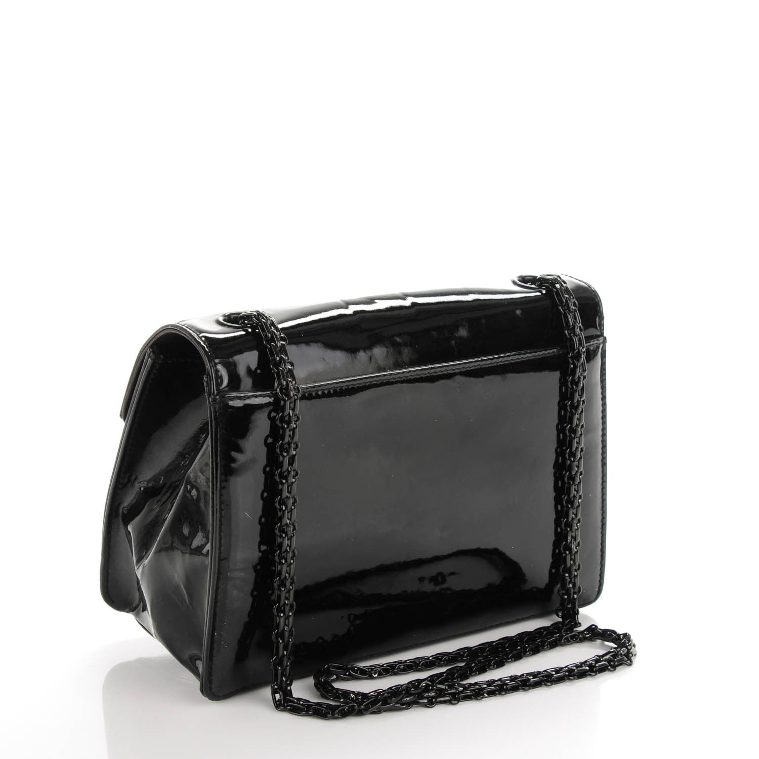 Chanel Patent Small Mademoiselle Single Flap So Black 3 of 7