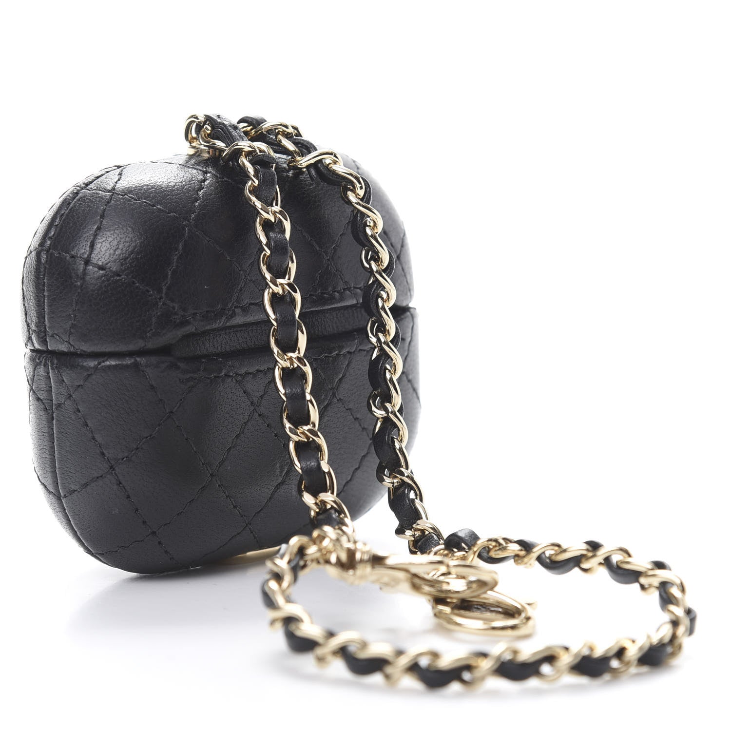 Chanel Lambskin Quilted Airpods Pro Case With Chain Black 3 of 8