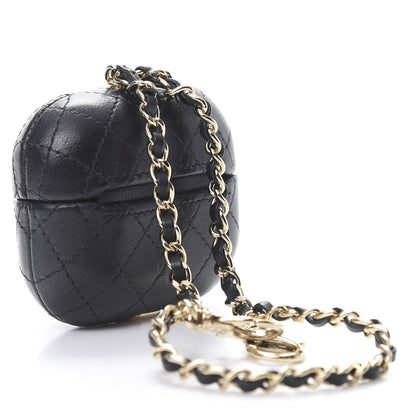 Chanel Lambskin Quilted Airpods Pro Case With Chain Black 3 of 8