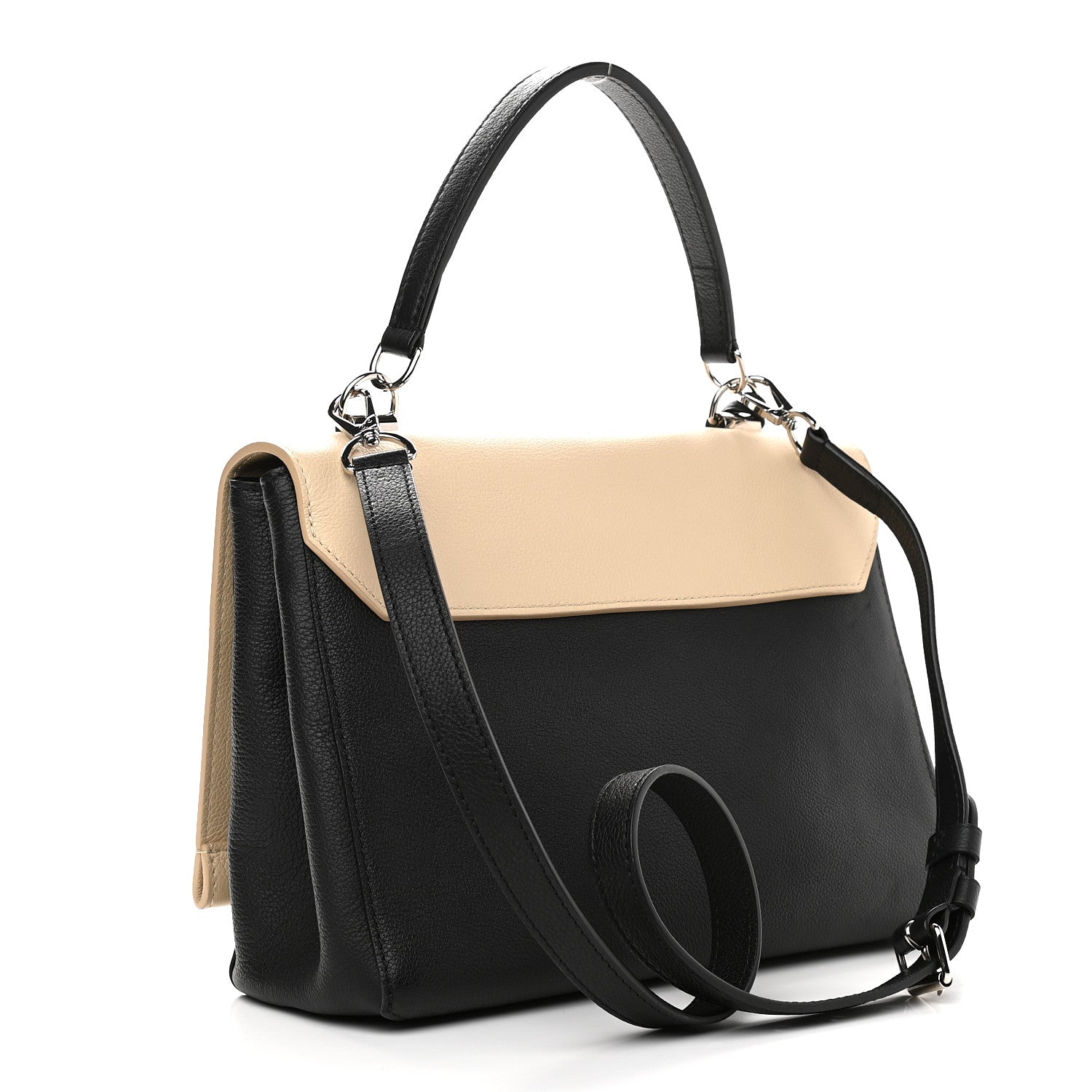 Louis Vuitton Soft Calfskin Lockme II Top Handle Vanille Black 3 of 8