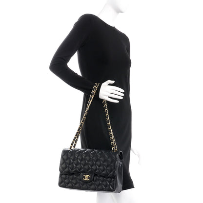 Chanel Caviar Quilted Jumbo Double Flap Black 2 of 9