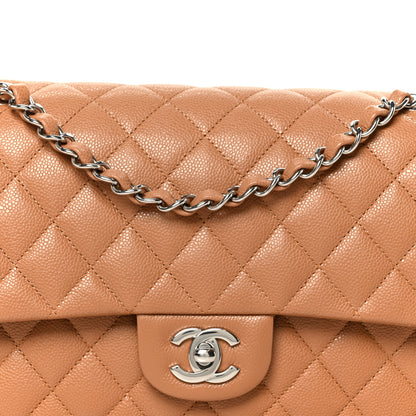 Chanel Caviar Quilted Medium Double Flap Light Brown 9 of 11