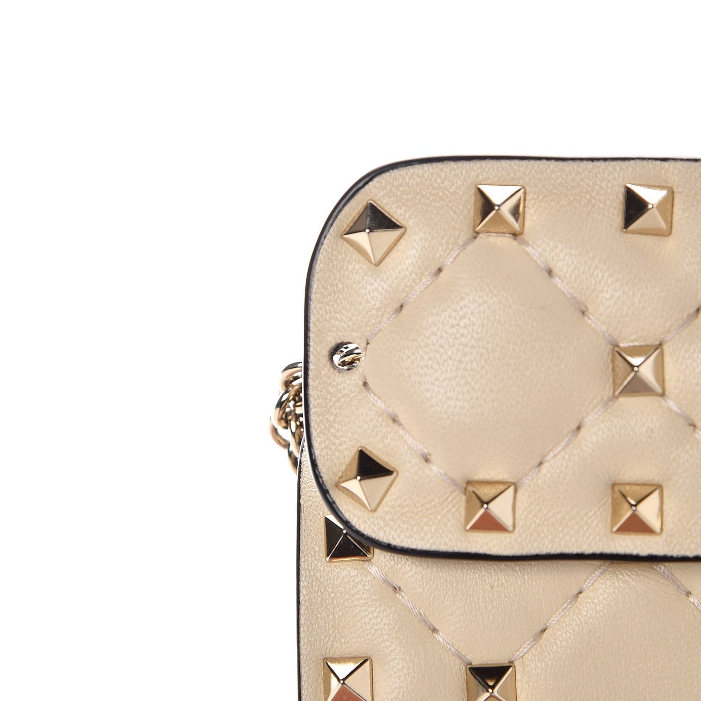 Nappa Medium Rockstud Spike Shoulder Bag Light Ivory