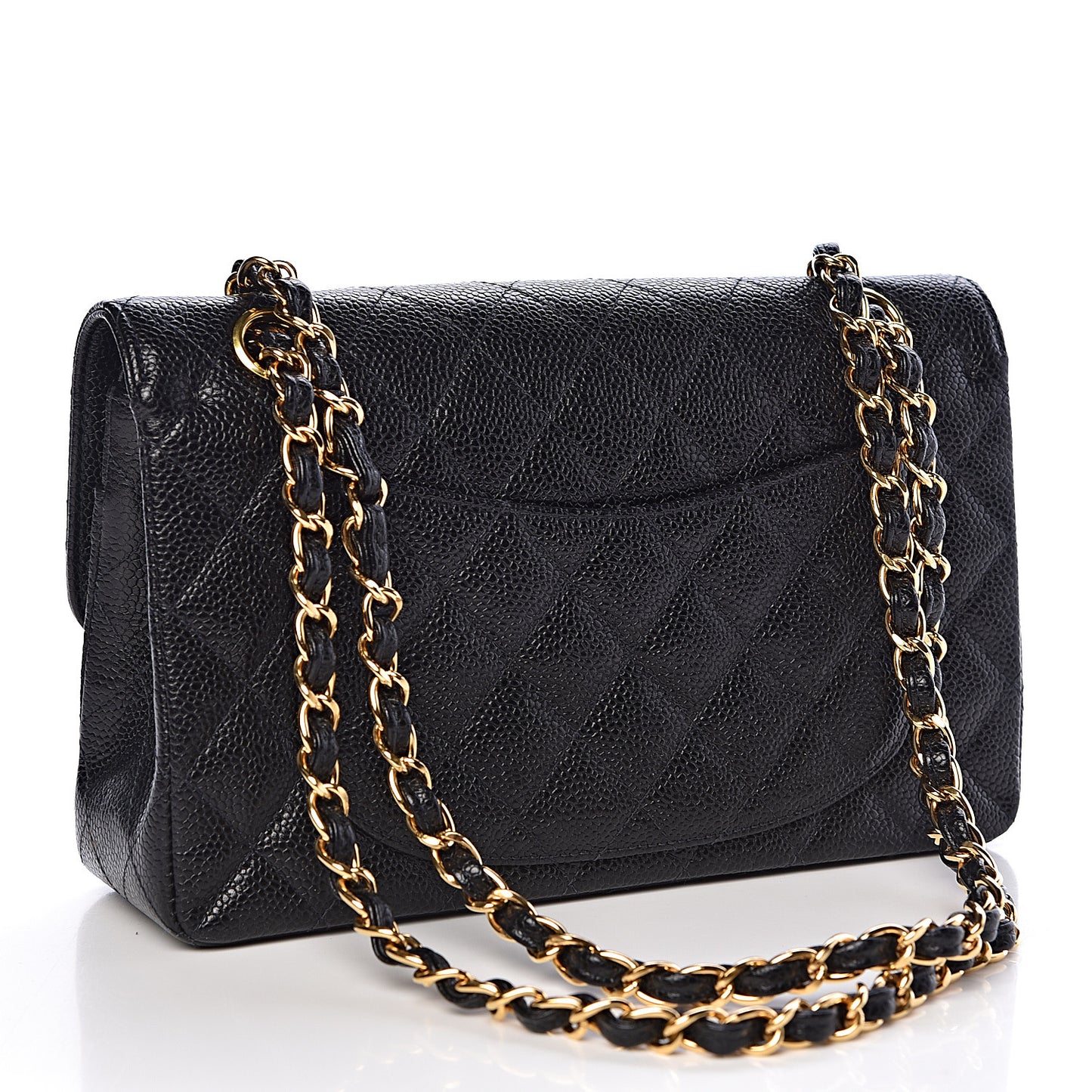 Caviar Quilted Small Double Flap Black