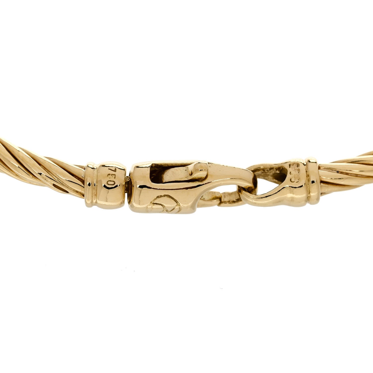 David Yurman 18K Yellow Gold 3mm Cable Buckle Bracelet 2 of 3