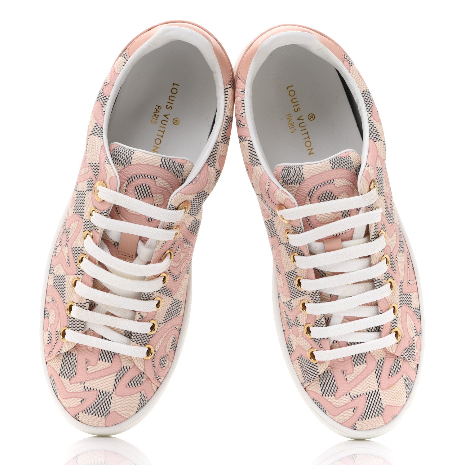 Louis Vuitton Damier Azur Tahitienne Bora Bora Sneakers 36.5 Rose Ballerine 6 of 10