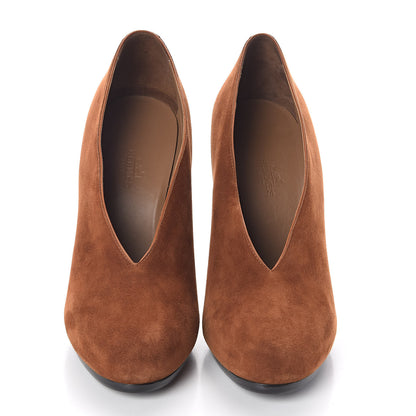 Hermes Chevre Velours Escape Florida Pumps 38.5 Cognac 2 of 8