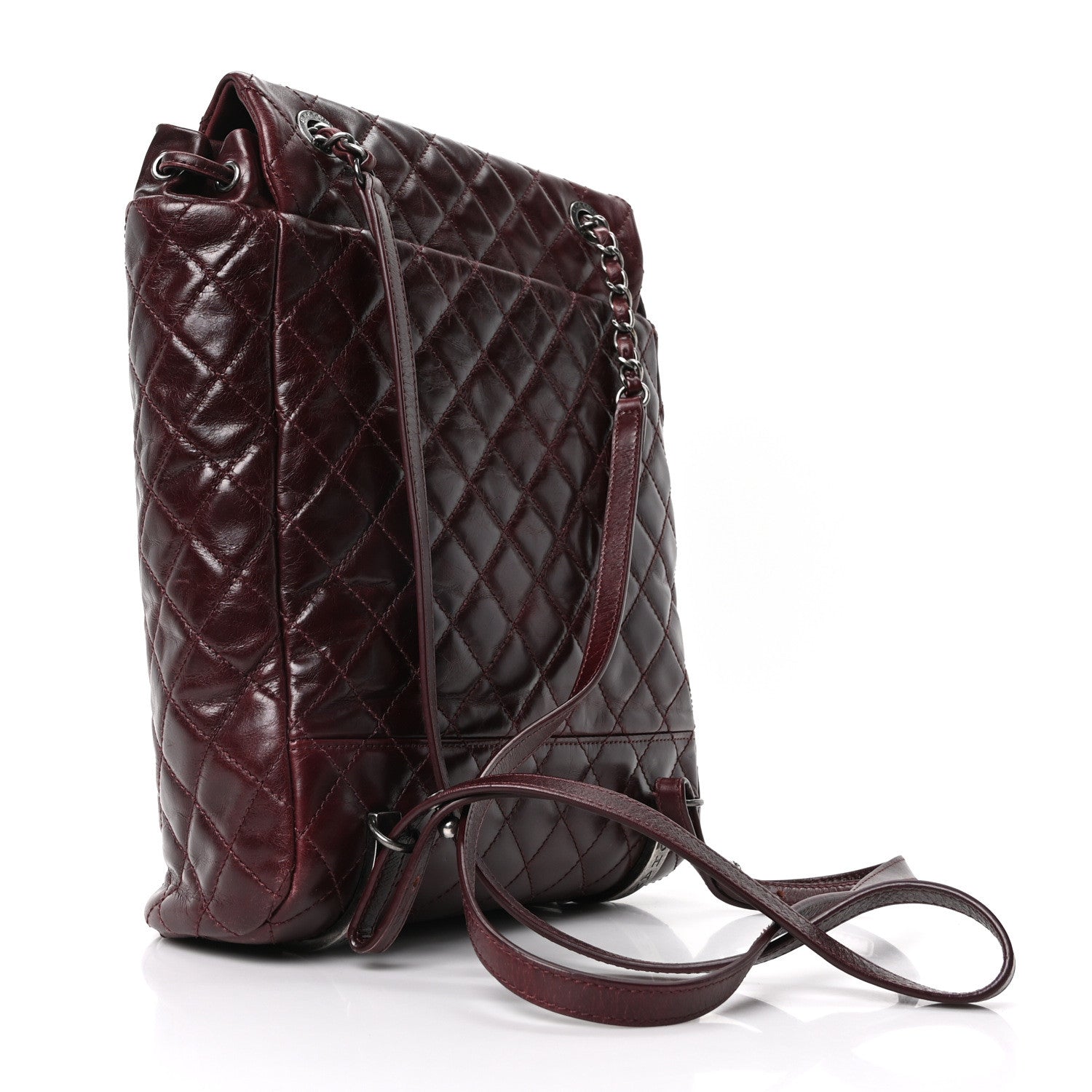 Chanel Glazed Calfskin Quilted Large Salzburg Backpack Burgundy 3 of 10