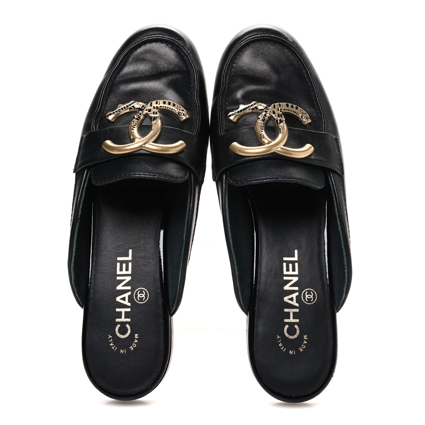 Lambskin CC Mules 38 Black