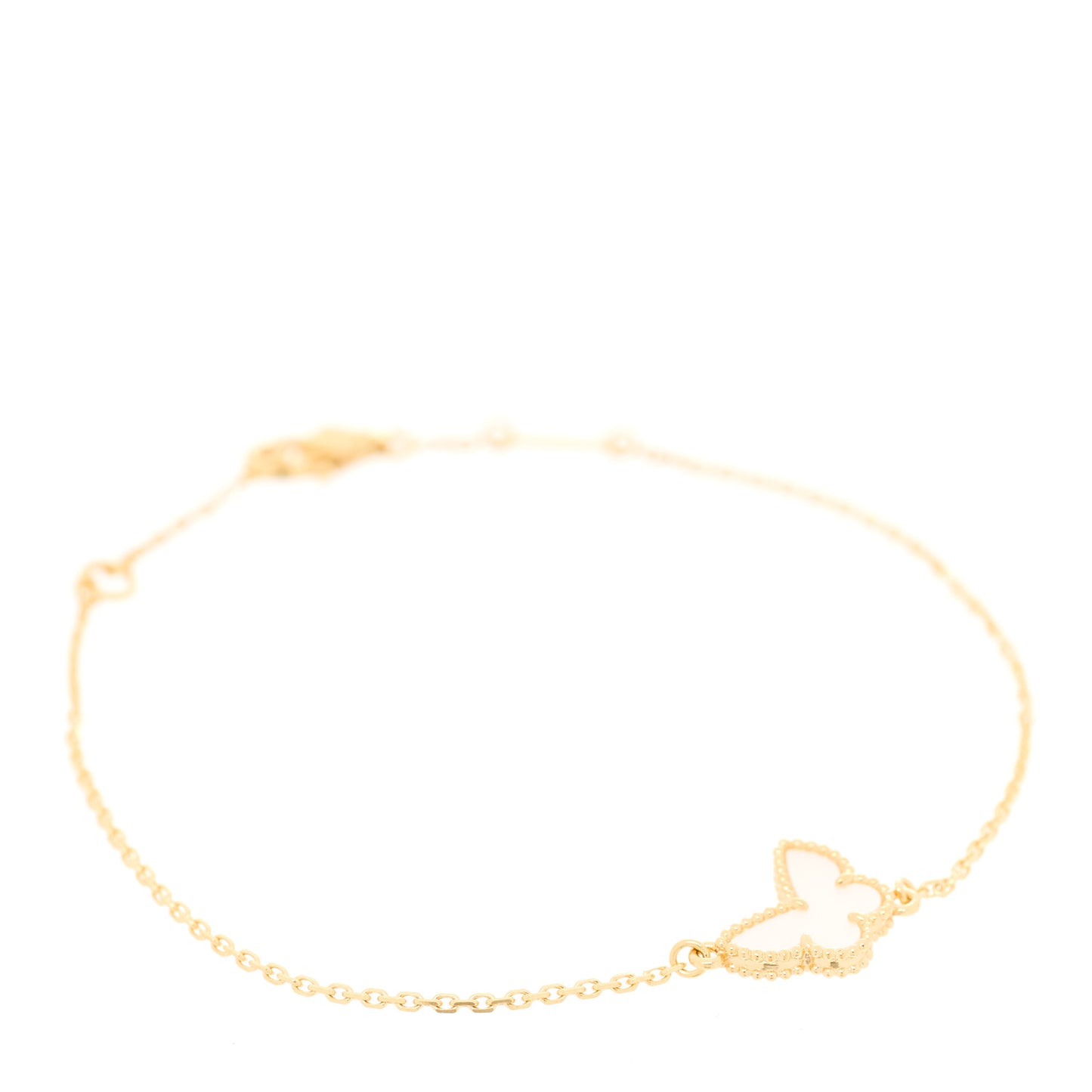 18K Yellow Gold Mother of Pearl Sweet Alhambra Butterfly Bracelet