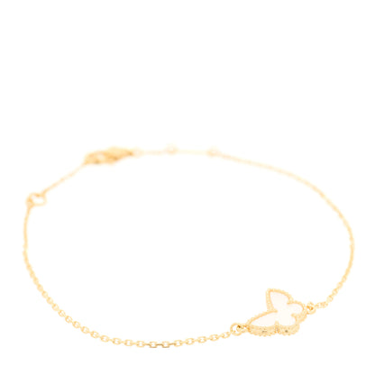 Van Cleef & Arpels 18K Yellow Gold Mother of Pearl Sweet Alhambra Butterfly Bracelet 1 of 5