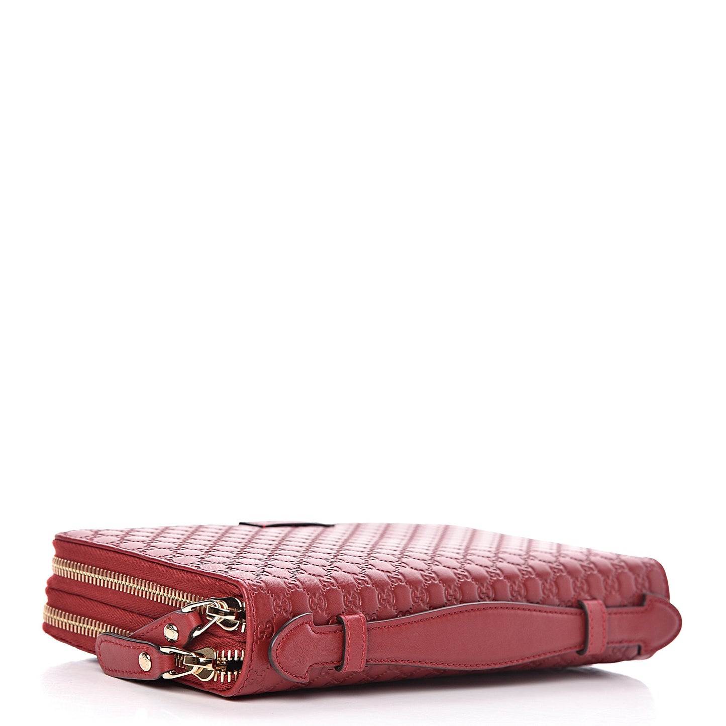 Microguccissima Zip Around Top Handle Travel Wallet Red