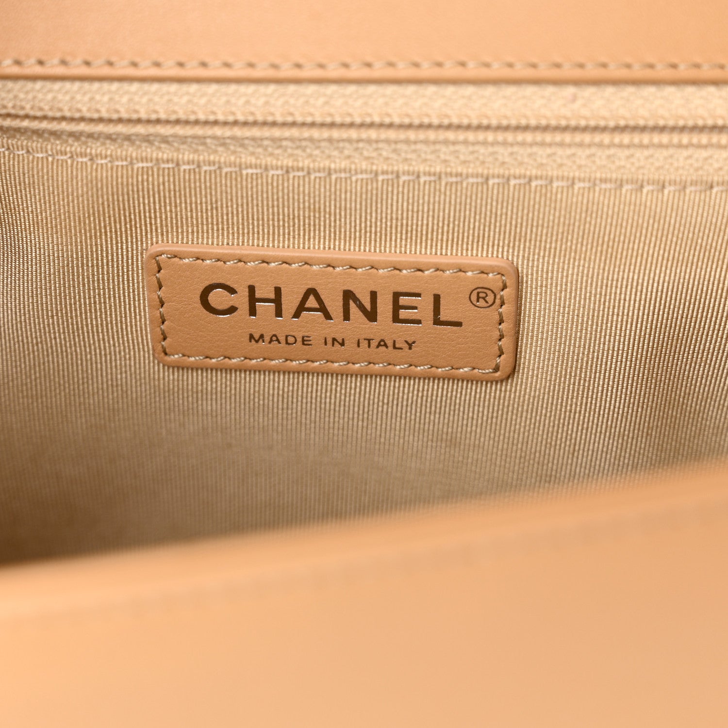 Chanel Calfskin Chevron Quilted New Medium Boy Flap Beige 6 of 13