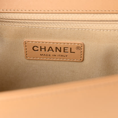 Chanel Calfskin Chevron Quilted New Medium Boy Flap Beige 6 of 13