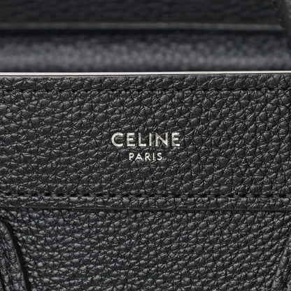 Celine Drummed Calfskin Nano Luggage Black 6 of 10
