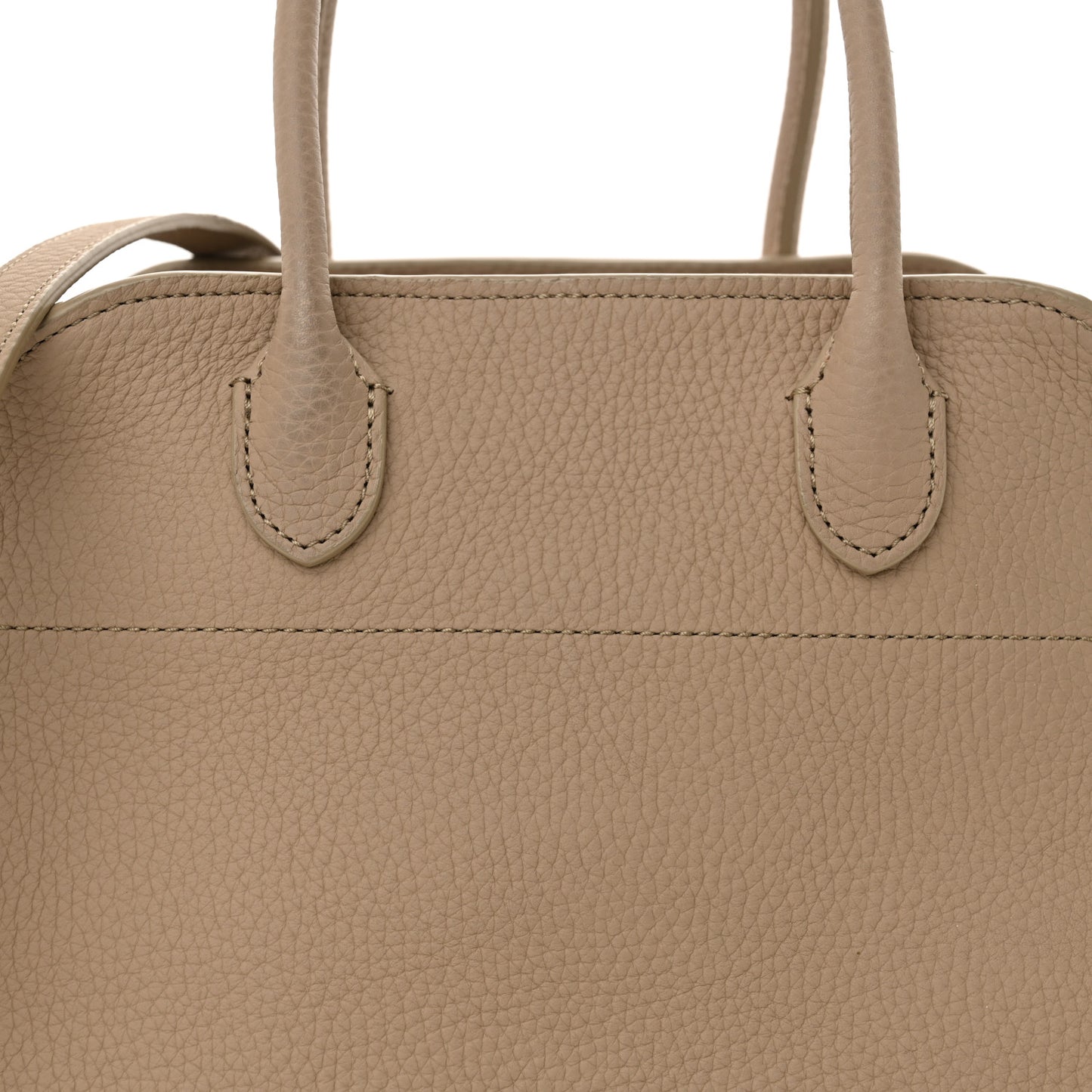 Grained Calfskin Soft Margaux 10 Bag Dark Taupe