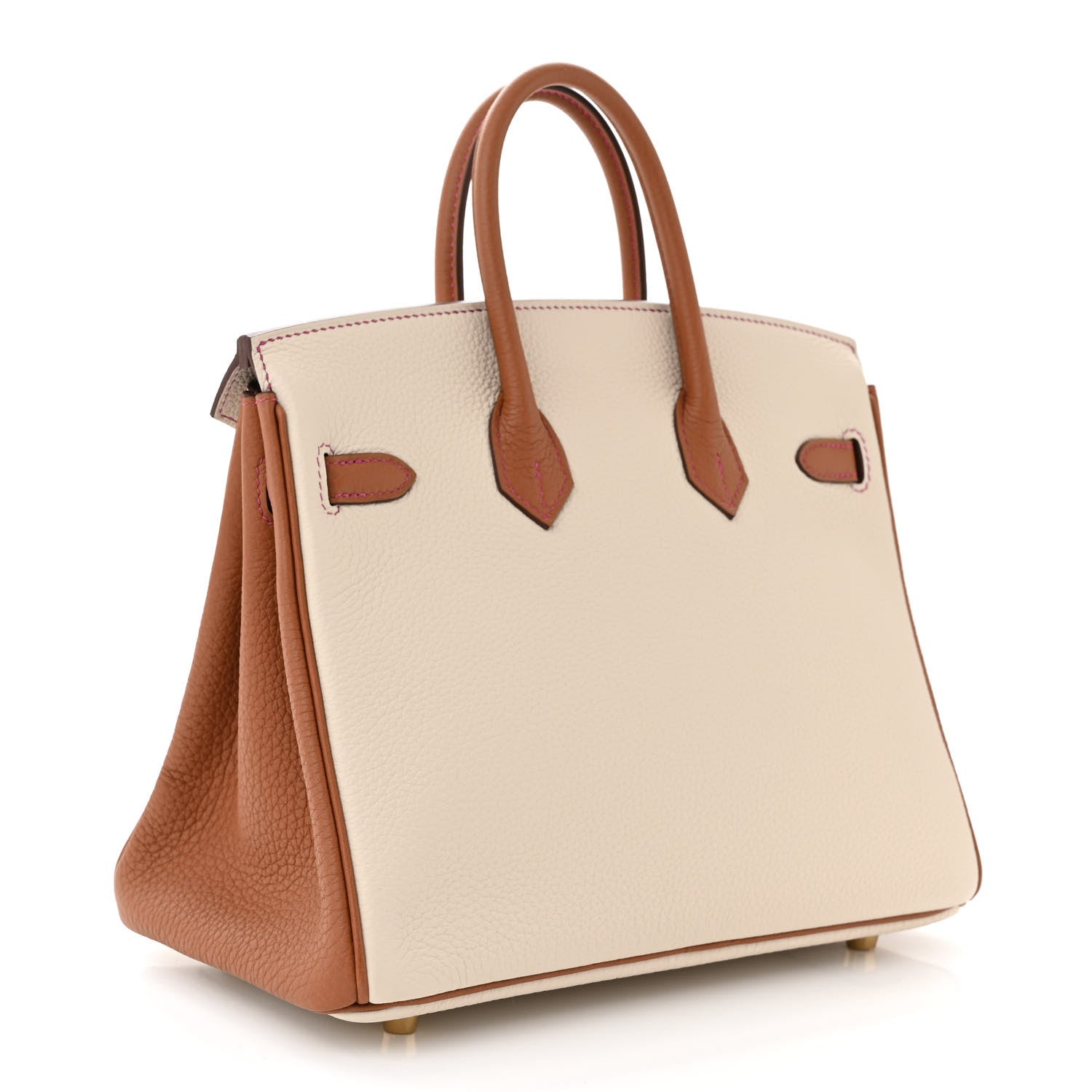 Hermes Togo Horseshoe Birkin 25 Craie Gold 3 of 11
