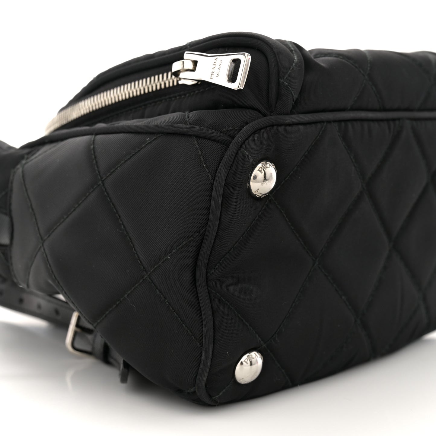 Nylon Tessuto Impuntu Quilted Backpack Black