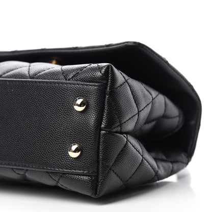 Chanel Caviar Lizard Embossed Quilted Mini Coco Handle Flap Black 7 of 11