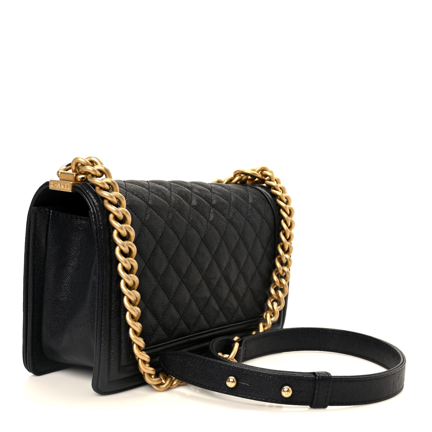 Chanel Caviar Quilted Medium Boy Flap Navy 3 of 10