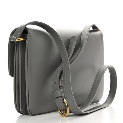 Saint Laurent Smooth Calfskin Le Maillon Satchel Grey 3 of 15