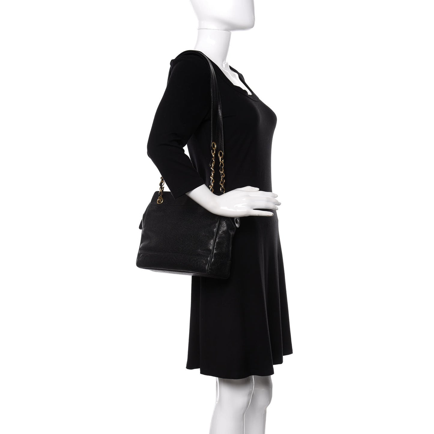 Caviar CC Shoulder Bag Black