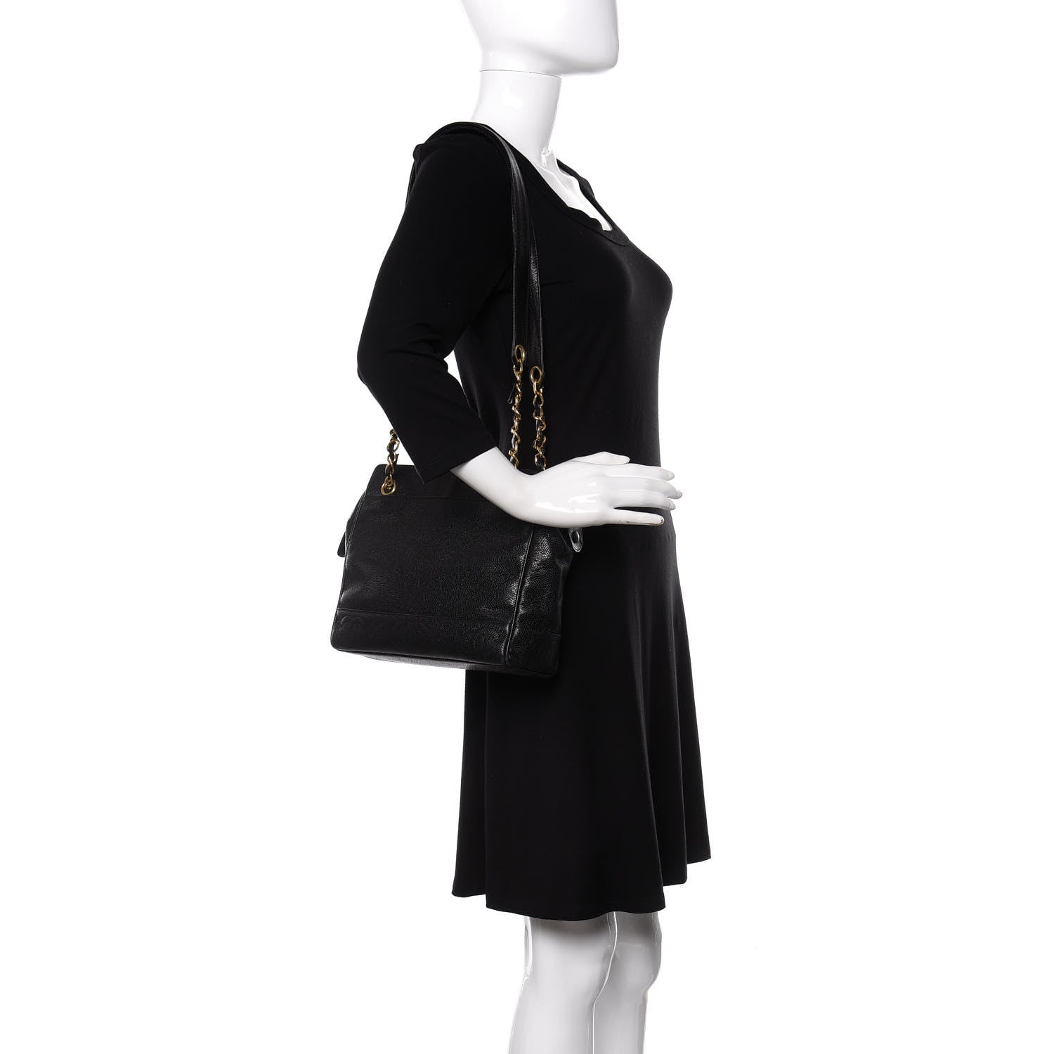 Chanel Caviar CC Shoulder Bag Black 2 of 10