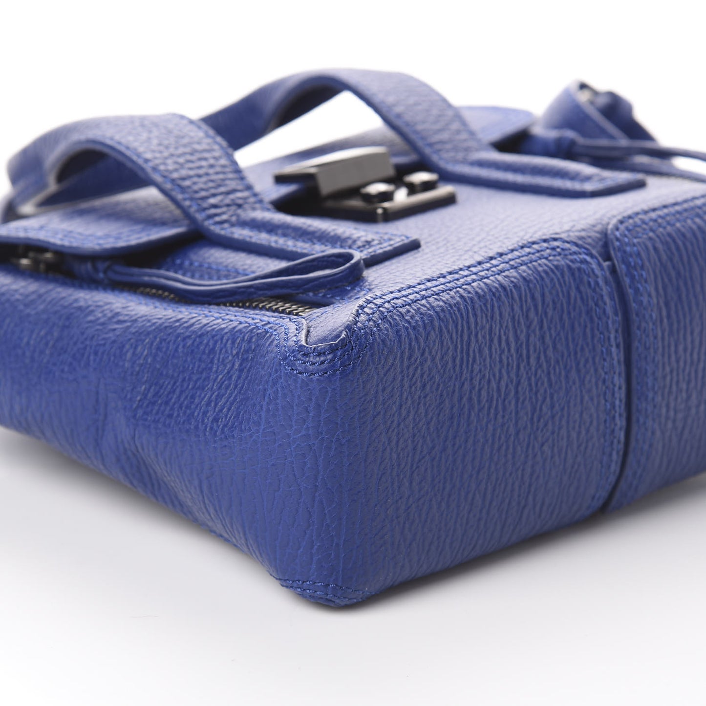 3.1 Textured Calfskin Mini Pashli Satchel Cobalt