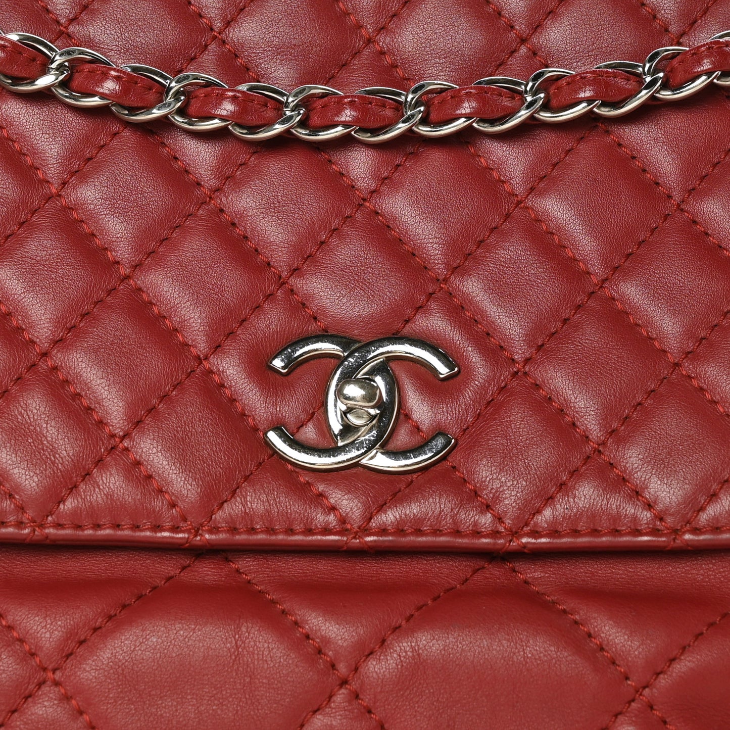 Calfskin Quilted In The Business Flap Bag Red