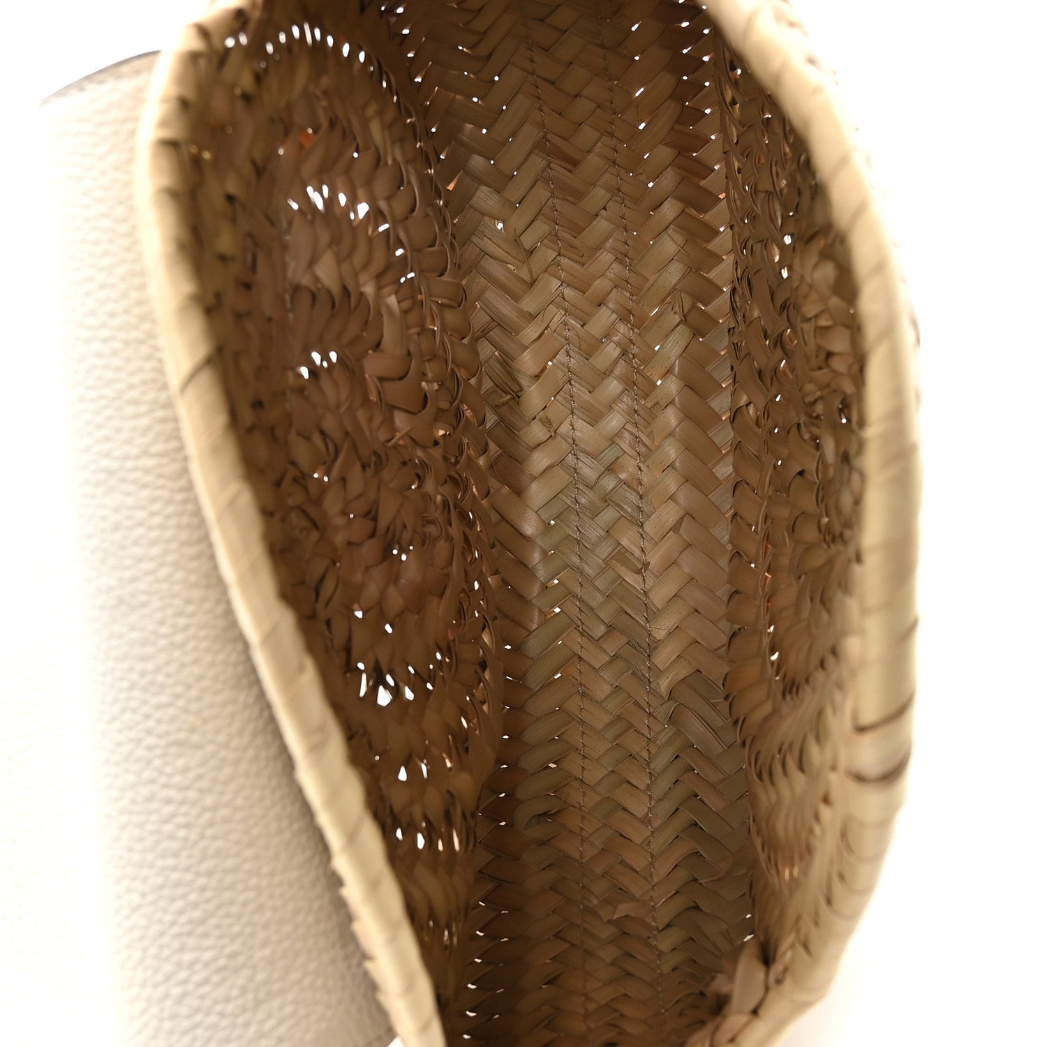 Chloe Raffia Small Grain Calfskin Small Marcie Basket Crossbody White 5 of 11