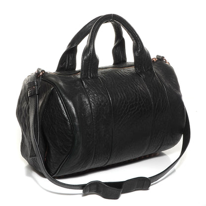 Alexander Wang Pebbled Lambskin Rocco Black Rose Gold Hardware 3 of 8
