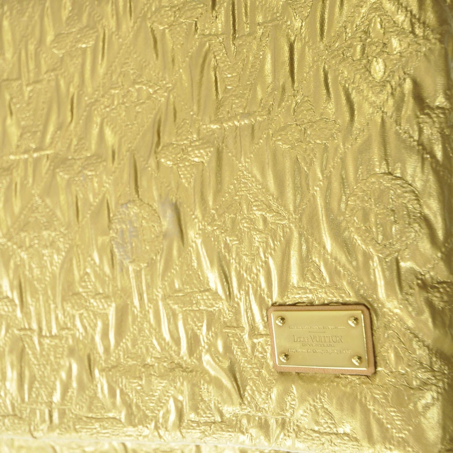 Jacquard Quilted Monogram Limelight Clutch GM Gold
