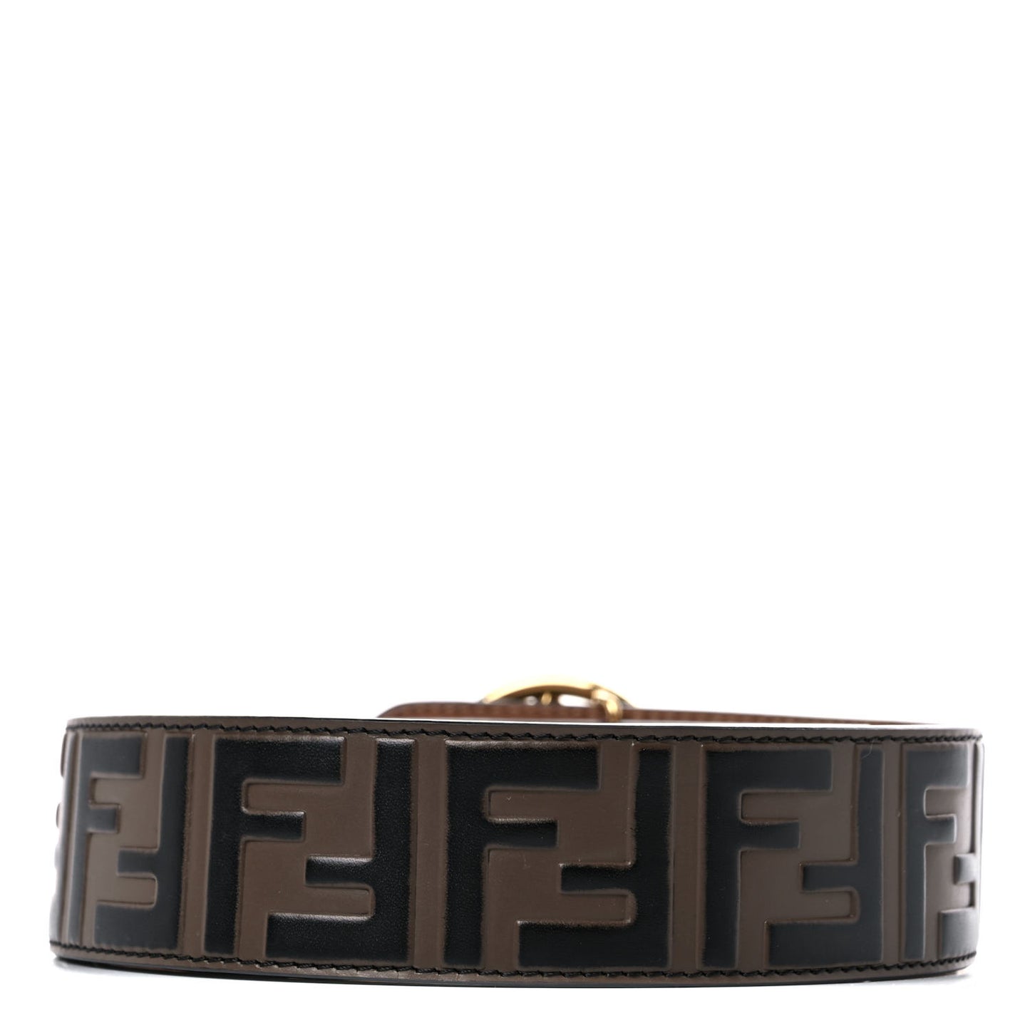 Vitello F is Fendi Bi-Color FF 1974 Embossed Belt 70 28 Maya Black