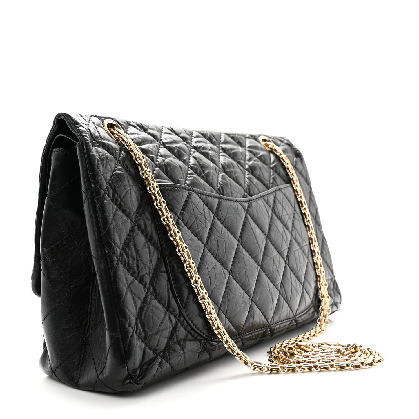 Aged Calfskin Quilted 2.55 Reissue 227 Flap Black