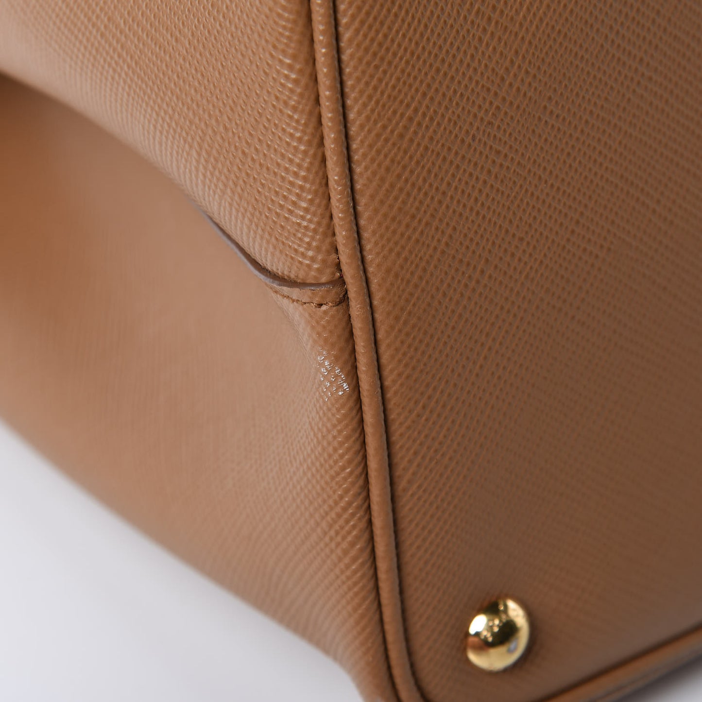 Saffiano Cuir Large Double Bag Caramel Fuoco