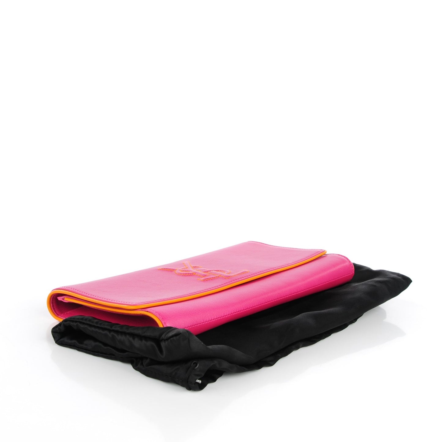 Goatskin Colorblock Belle De Jour Clutch Fuchsia