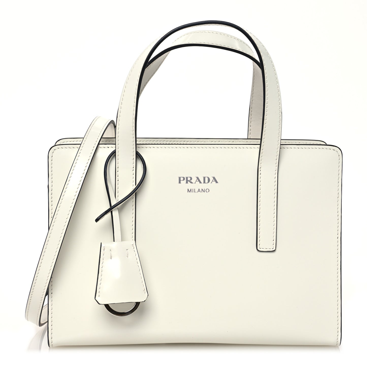 Spazzolato Mini Re-Edition 1995 Double Handle Handbag White