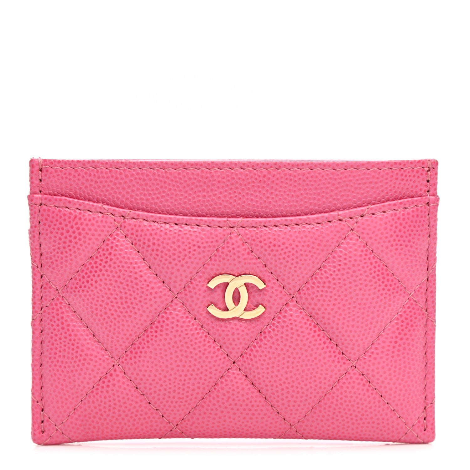Chanel Caviar Quilted Card Holder Pink 1 of 10