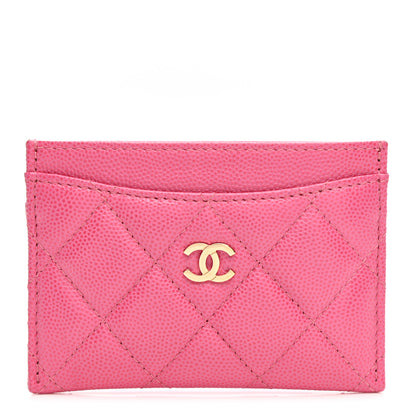 Chanel Caviar Quilted Card Holder Pink 1 of 10