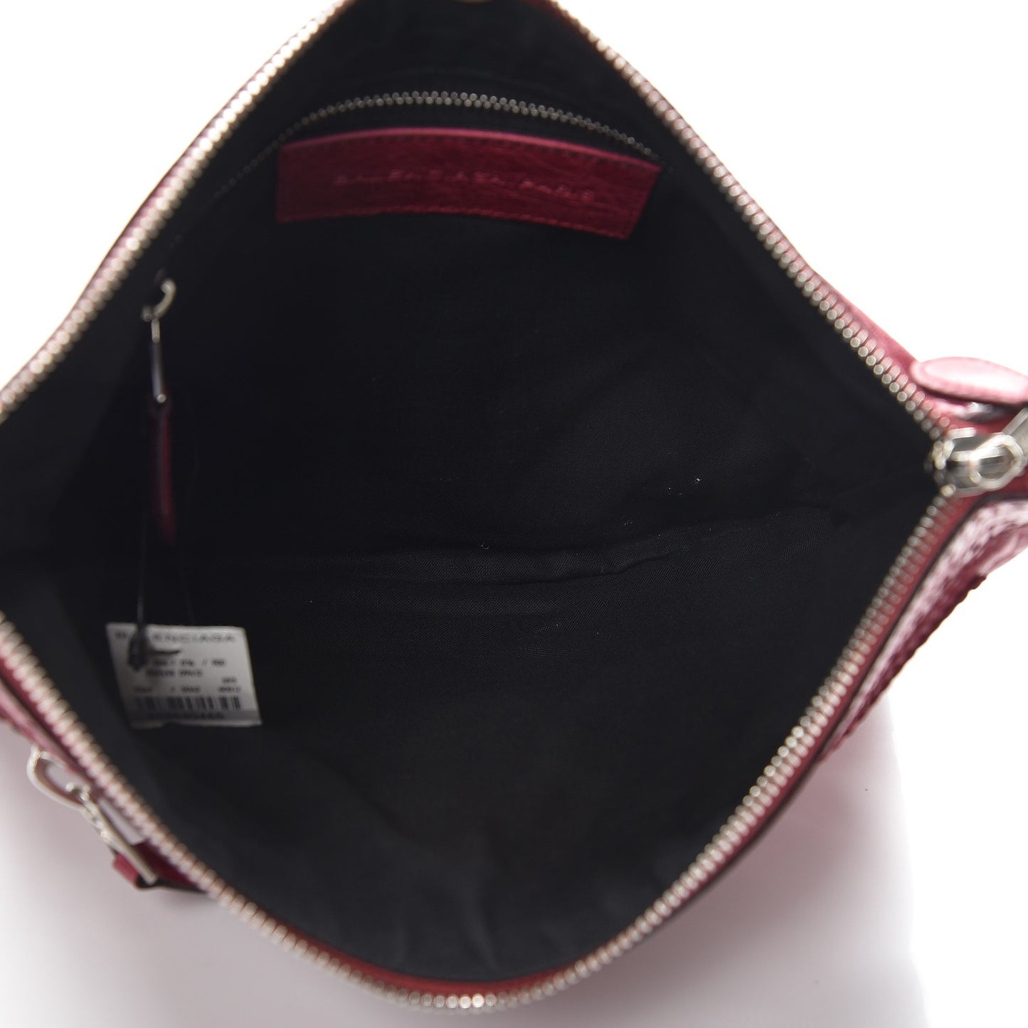 Agneau Giant Brogues Hardware Flat Handle Clutch Pourpre