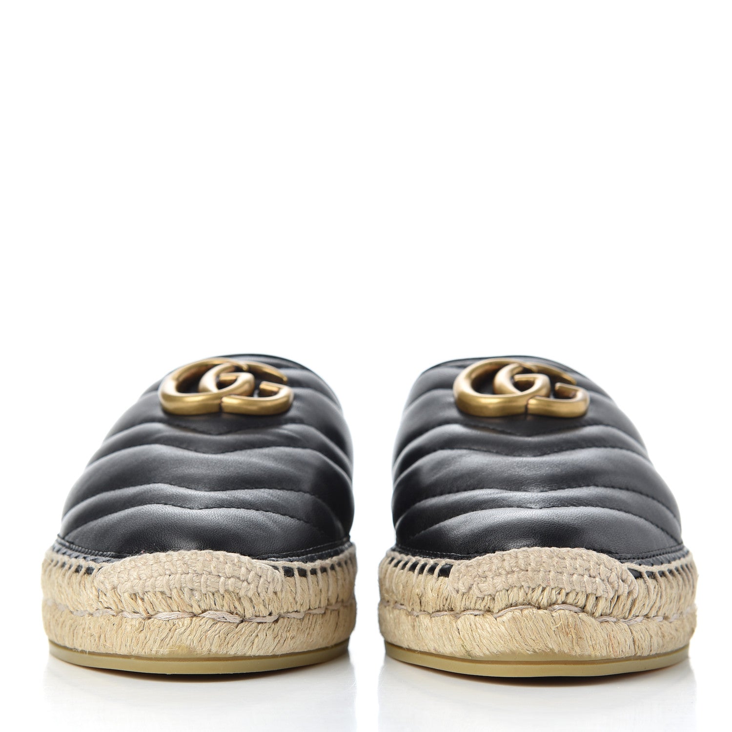 Gucci Nappa Matelasse GG Marmont Espadrille Slippers 36 Black 2 of 13