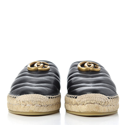 Gucci Nappa Matelasse GG Marmont Espadrille Slippers 36 Black 2 of 13