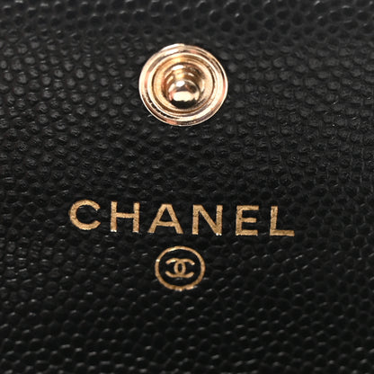 Chanel Caviar Quilted CC Flap Card Holder Black 6 of 9
