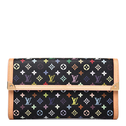 Louis Vuitton Monogram Multicolor Porte Tresor International Wallet Black 1 of 15