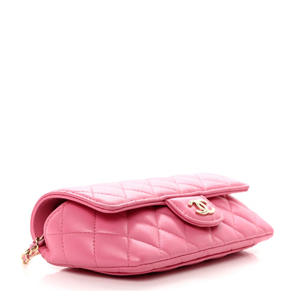 Chanel Lambskin Quilted Glasses Case with Chain Pink 4 of 9